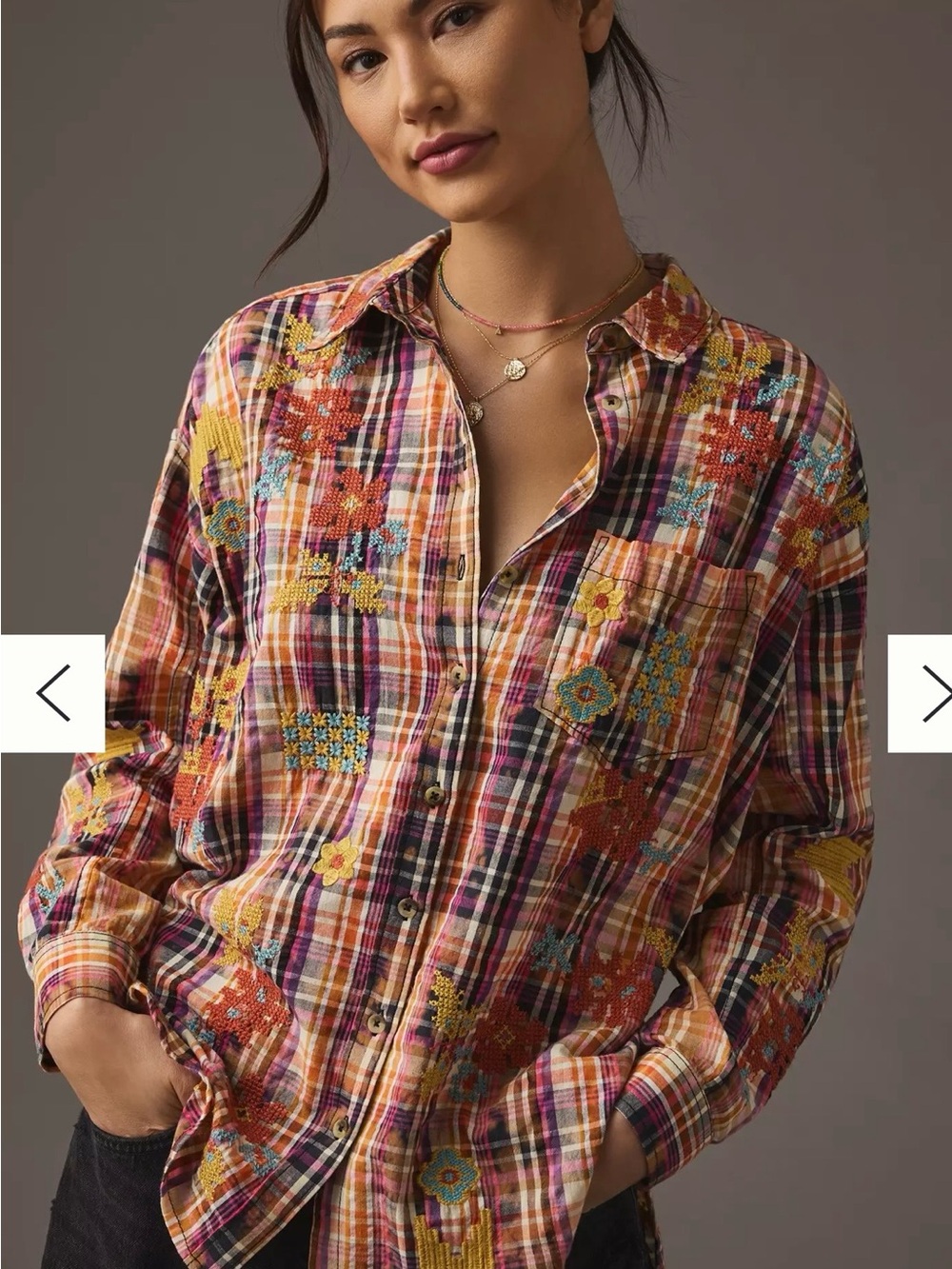 Size Large Pilcro Plaid Crafted Buttondown. EUC